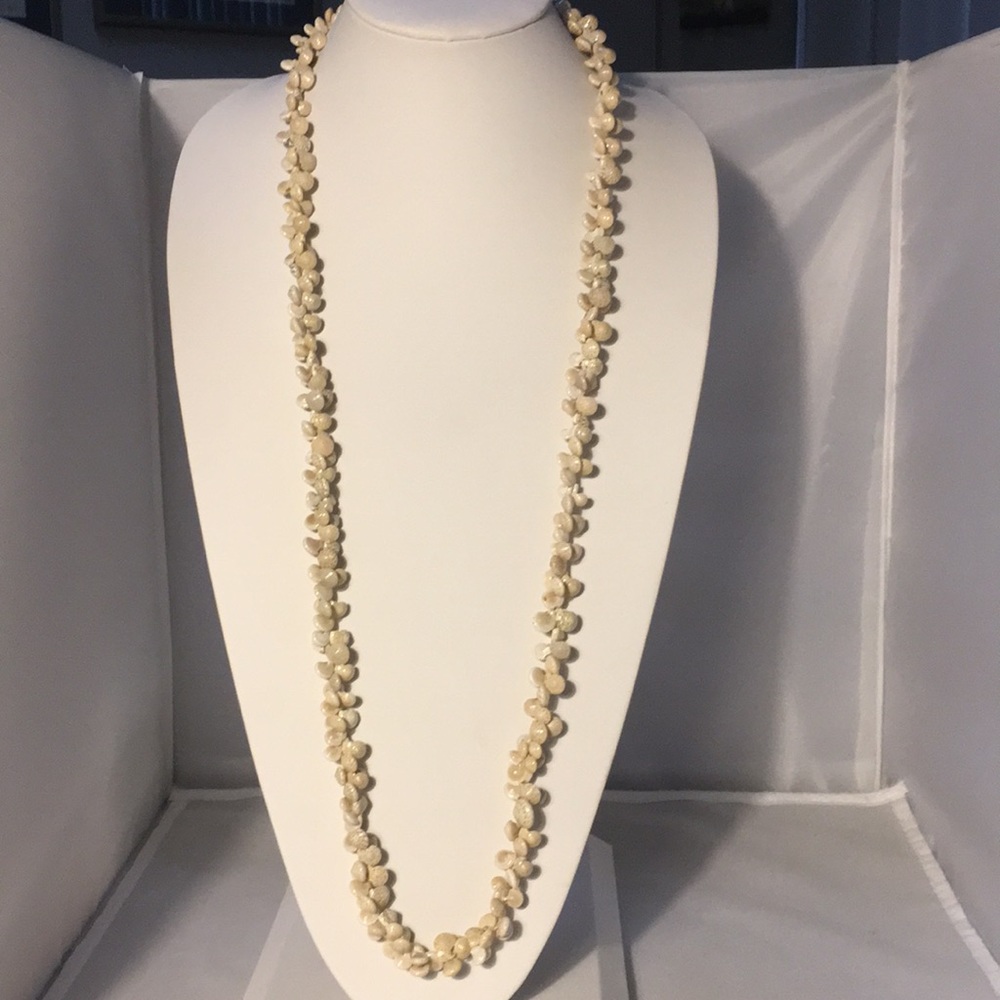 Long Vintage Shell Beach Tropical Necklace